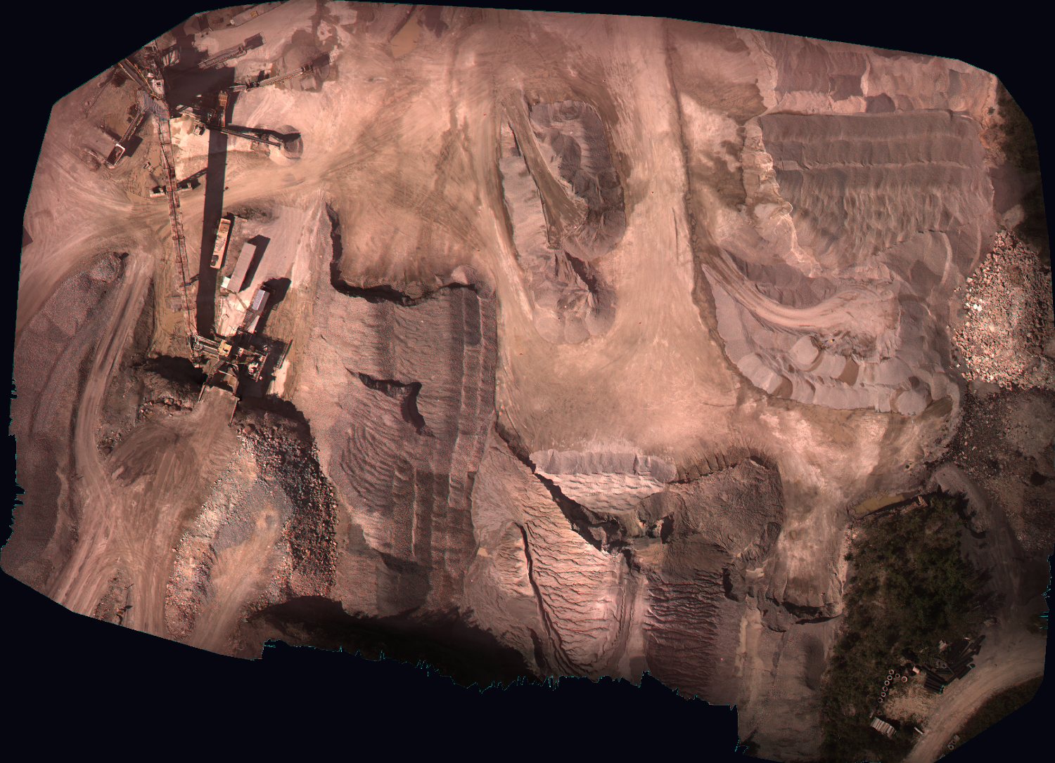 The same open pit as a plain RGB orthophoto